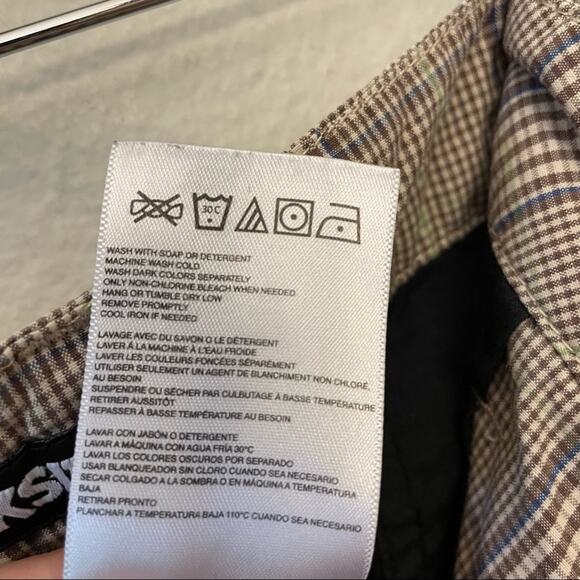 QuikSilver Mens Plaid Brown Shorts 34 Flat Front - Picture 4 of 4